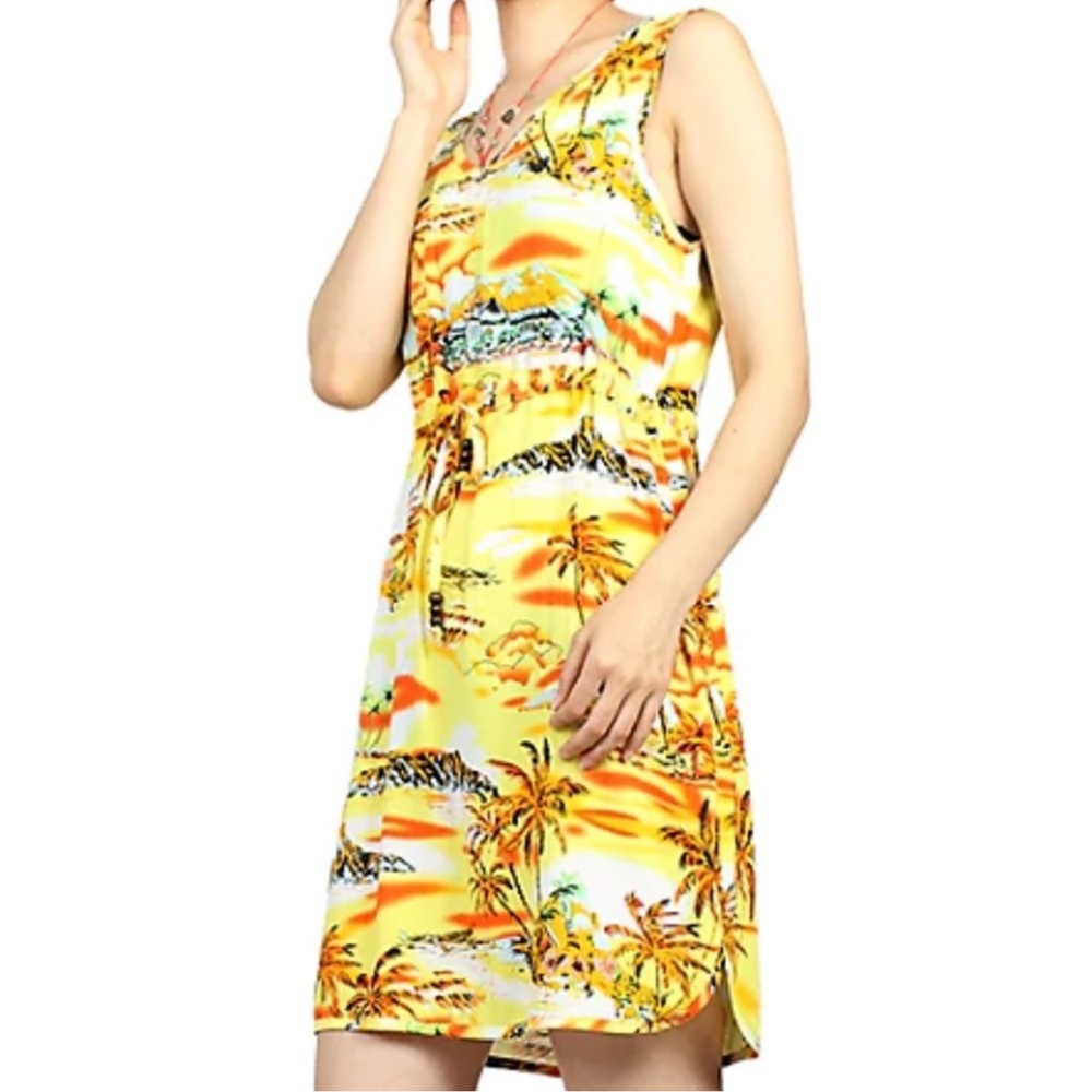 Women’s Palmwave Hawaii Aloha Print Tropical Mini Sleeveless Sundress Size M
